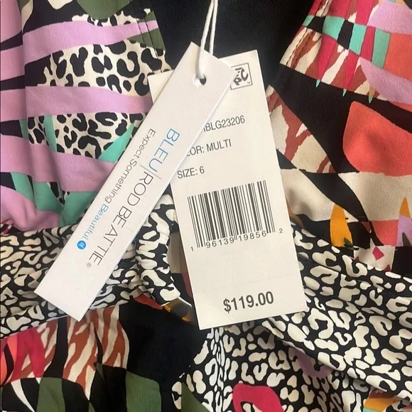 NWT Bleu Rod Beattie Tropical Print Colorful Patterned Swimsuit - Picture 6 of 10